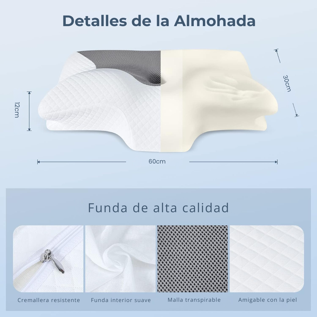 Almohada Ortopédica Ergonómica – Duerme Mejor, Despierta Sin Dolor