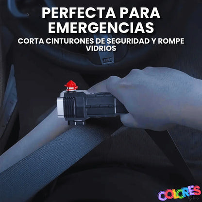 Linterna Táctica Multiuso 4 en 1 - Recargable y de Emergencia