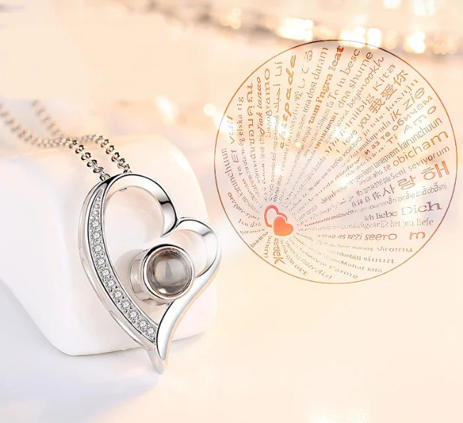 Collar Te Amo 100 Idiomas + Caja Lujo