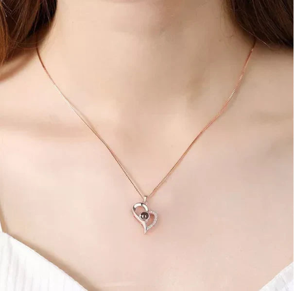 Collar Te Amo 100 Idiomas + Caja Lujo