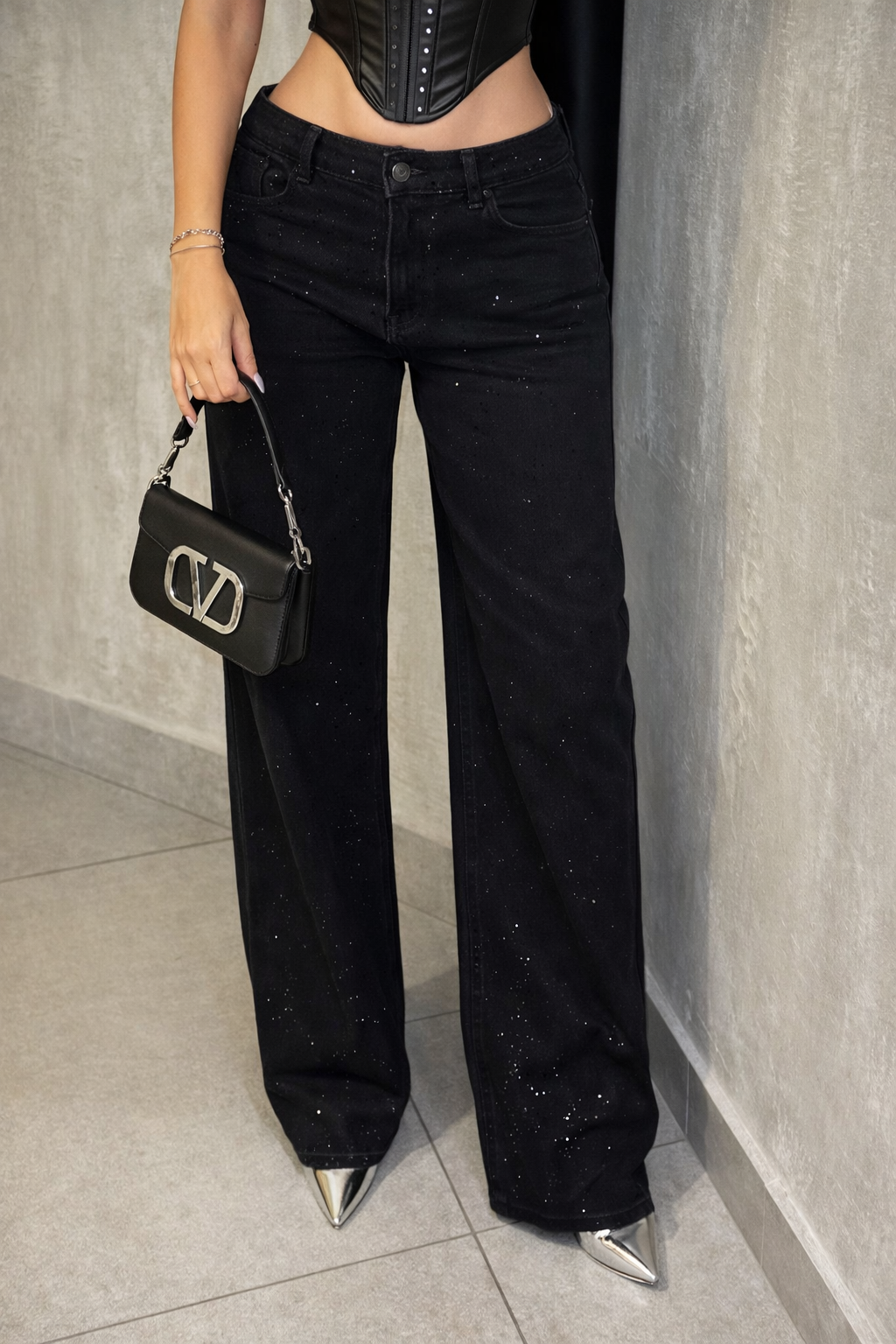 Vaqueros Rectos Brillantes