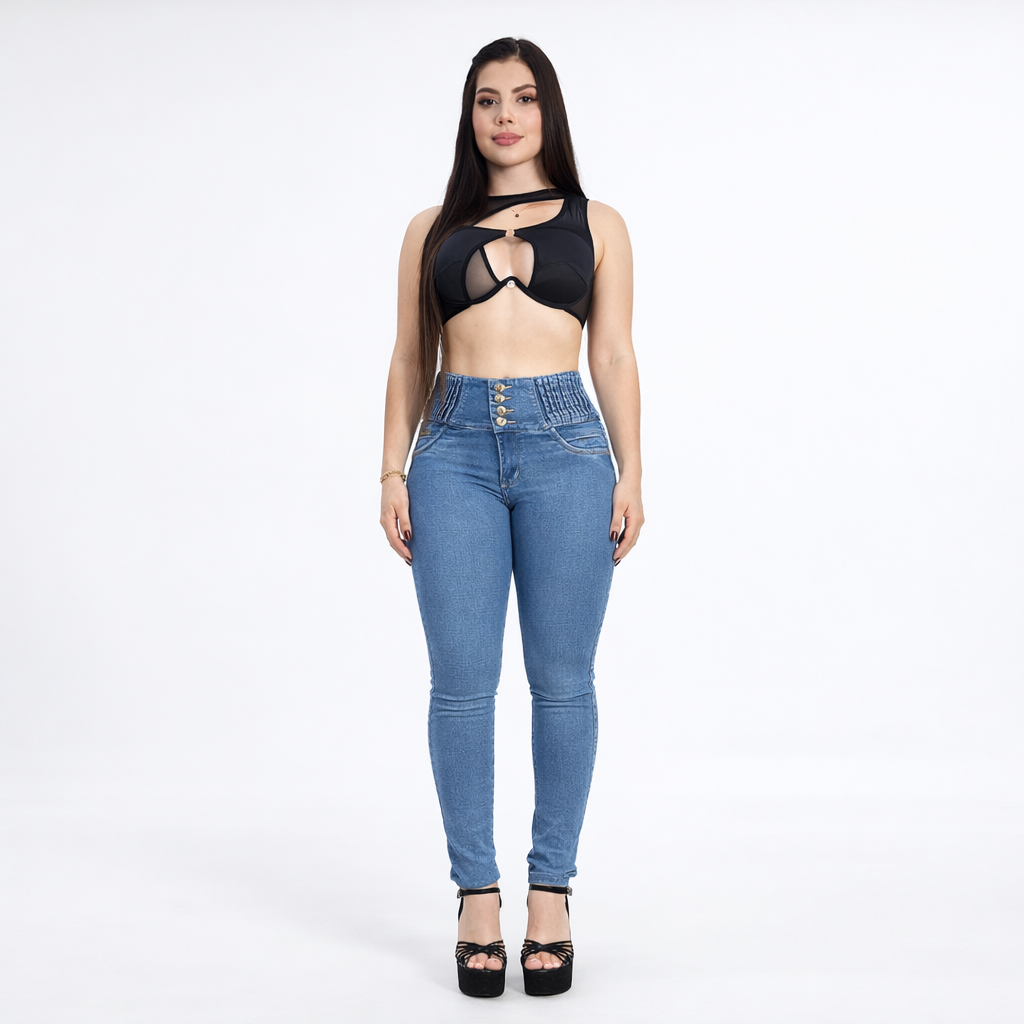 Jeans con Cintura Elástica — Estilo y Confort que Abraza tus Curvas