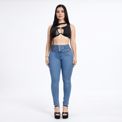 Jeans con Cintura Elástica — Estilo y Confort que Abraza tus Curvas