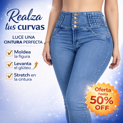Jeans con Cintura Elástica — Estilo y Confort que Abraza tus Curvas