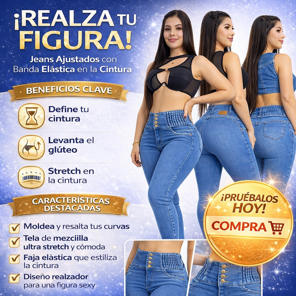 Jeans con Cintura Elástica — Estilo y Confort que Abraza tus Curvas