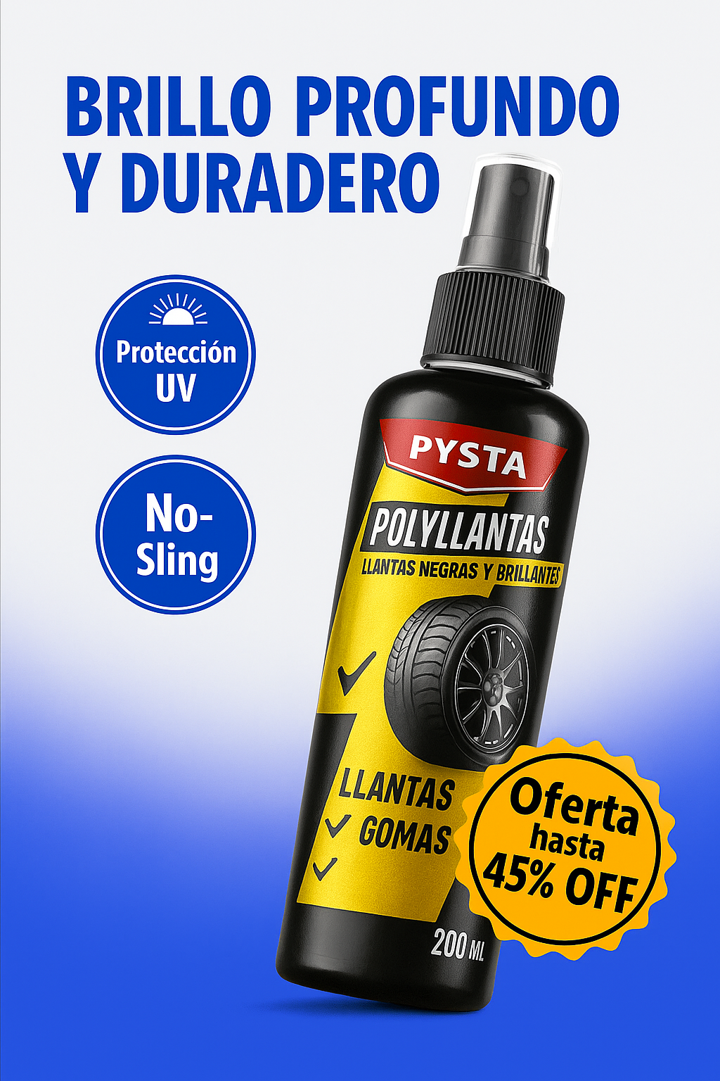 Blackfire Tire Gel – Brillo intenso + protección prolongada para tus llantas