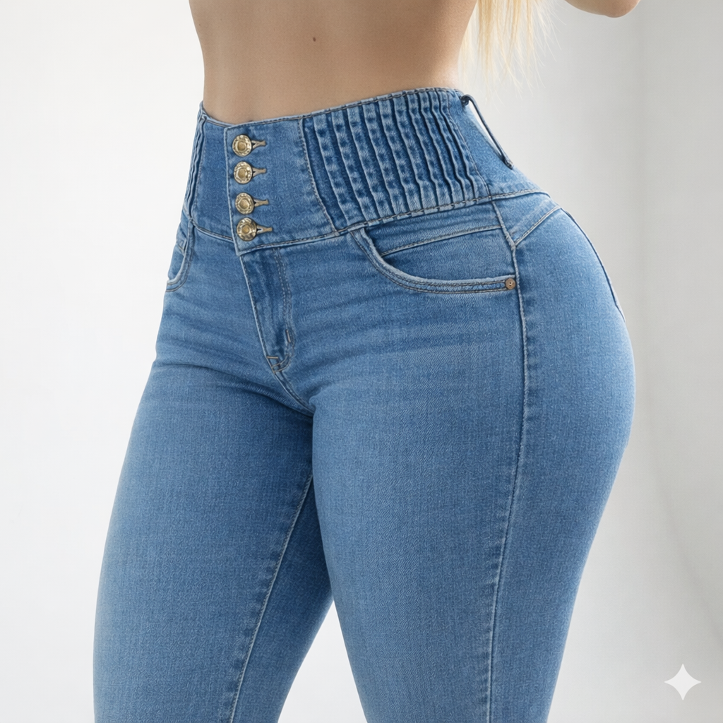 Jeans con Cintura Elástica — Estilo y Confort que Abraza tus Curvas