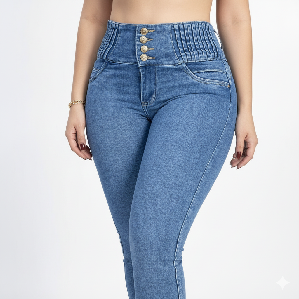 Jeans con Cintura Elástica — Estilo y Confort que Abraza tus Curvas