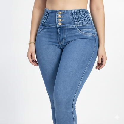 Jeans con Cintura Elástica — Estilo y Confort que Abraza tus Curvas